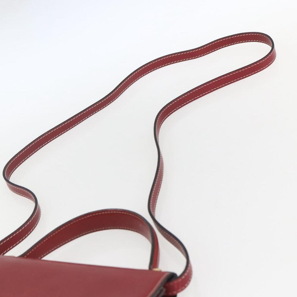 Christian Dior Hand Bag Leather 2way Red Gold Auth 159290 - Picture 9 of 16
